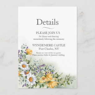 Colourful Wildflower Wedding Enclosure Card