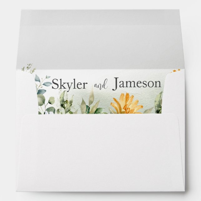 Colourful Wildflower Wedding Envelope (Back (Bottom))