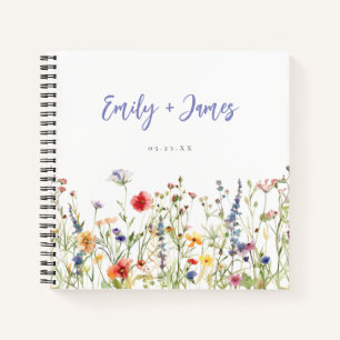 Colourful Wildflower Wedding Guest Book