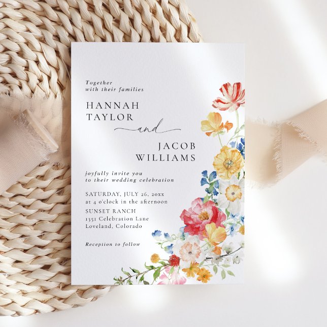 Colourful Wildflower Wedding Invitation (Creator Uploaded)