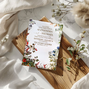 Colourful Wildflower Wedding Invitation