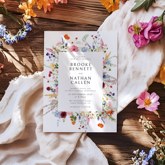 Colourful Wildflower Wedding Invitation (Creator Uploaded)
