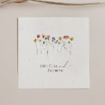 Colourful Wildflower | Wedding Napkins<br><div class="desc">These colourful wildflower | wedding napkins are perfect for your simple, whimsical boho rainbow summer wedding. The bright, enchanted pink, yellow, orange, and gold colour florals give this product the feel of a minimalist elegant vintage hippie spring garden. The modern design is artsy and delicate, portraying a classic earthy meadow...</div>