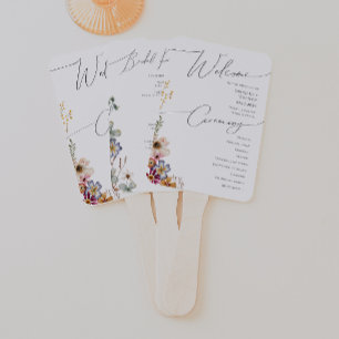 Colourful Wildflower   Wedding Program Hand Fan