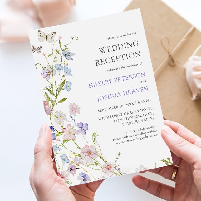 Colourful Wildflower Wedding Rustic Floral Invitation (Creator Uploaded)