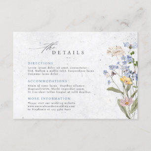 Colourful wildflower wedding templa Wedding Detail Enclosure Card