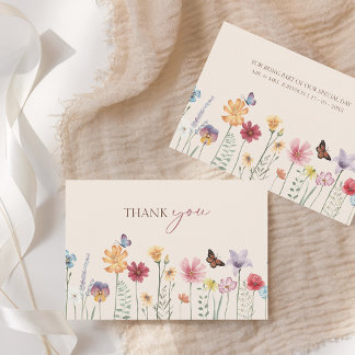 Colourful Wildflower Wedding Thank You Card