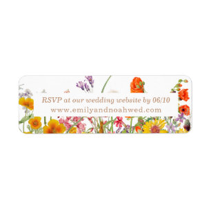 Colourful Wildflower Wedding Website RSVP