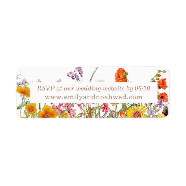 Colourful Wildflower Wedding Website RSVP (Front)
