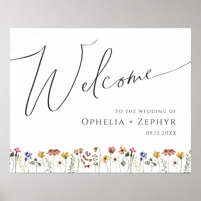 Colourful Wildflower | Wedding Welcome Sign  (Front)