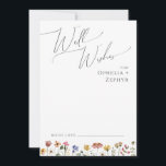 Colourful Wildflower | Wedding Well Wishes Card<br><div class="desc">This colourful wildflower | wedding well wishes card is perfect for your simple, whimsical boho rainbow summer wedding. The bright, enchanted pink, yellow, orange, and gold colour florals give this product the feel of a minimalist elegant vintage hippie spring garden. The modern design is artsy and delicate, portraying a classic...</div>
