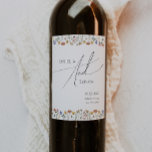 Colourful Wildflower | Wedding Wine Label<br><div class="desc">This colourful wildflower | wedding wine label is perfect for your simple, whimsical boho rainbow summer wedding. The bright, enchanted pink, yellow, orange, and gold colour florals give this product the feel of a minimalist elegant vintage hippie spring garden. The modern design is artsy and delicate, portraying a classic earthy...</div>