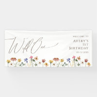 Colourful Wildflower Wild One Welcome Birthday