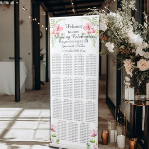 Colourful Wildflowers 15 Tables Wedding Seating Retractable Banner