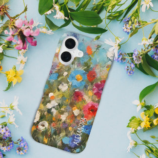 Colourful Wildflowers Abstract Floral  iPhone 16 Case