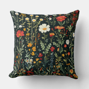 Colourful Wildflowers Arrangement Cushion