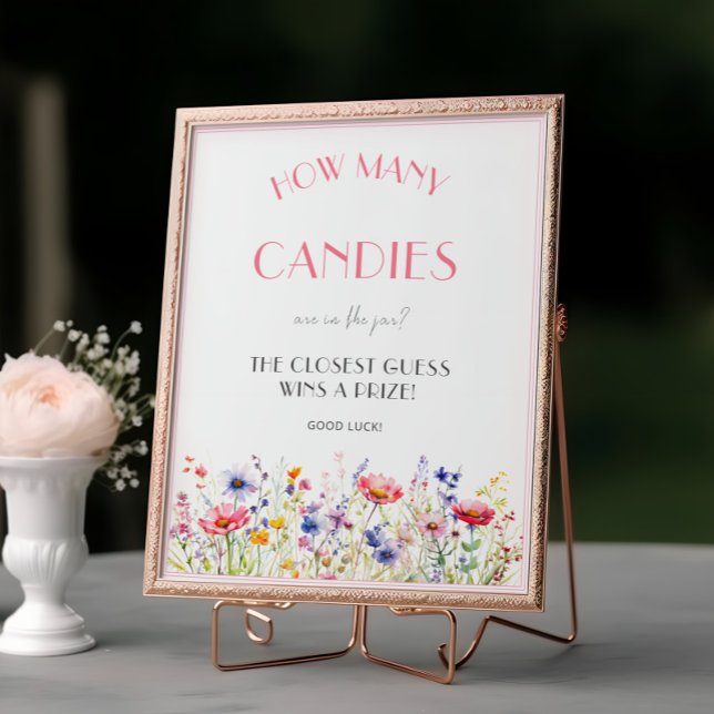 Colourful Wildflowers Baby Shower Candies Game Poster (Creator Uploaded)