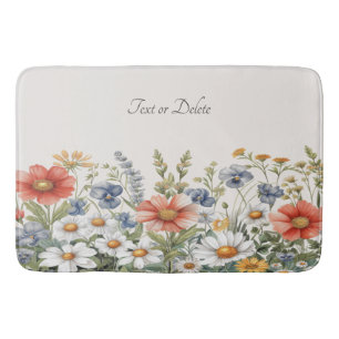 Colourful Wildflowers Bath Mat