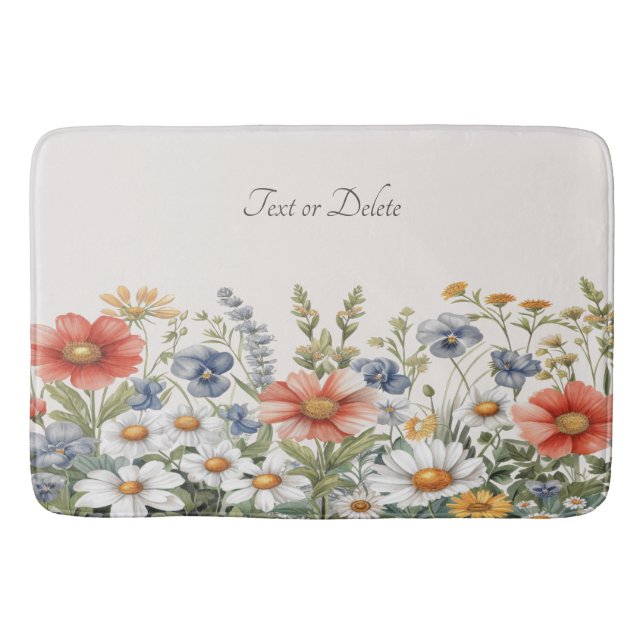 Colourful Wildflowers Bath Mat (Front)
