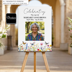 Colourful Wildflowers Celebration Of Life Photo Poster