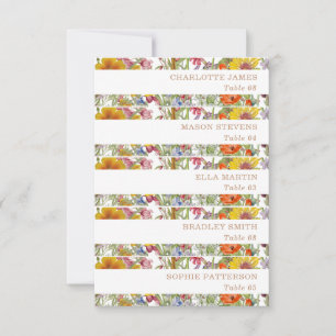 Colourful Wildflowers Country Wedding Place Cards
