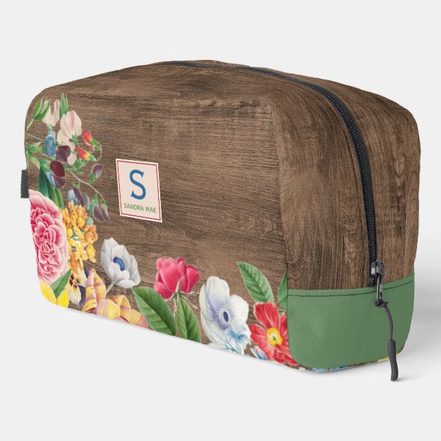 Colourful Wildflowers Floral Bouquet Art Pattern Dopp Kit (Right Corner)