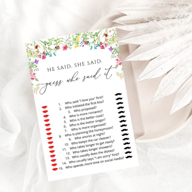 Colourful Wildflowers Floral Bridal Shower Game (Creator Uploaded)