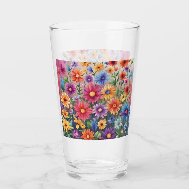 Colourful Wildflowers Glass (Front)