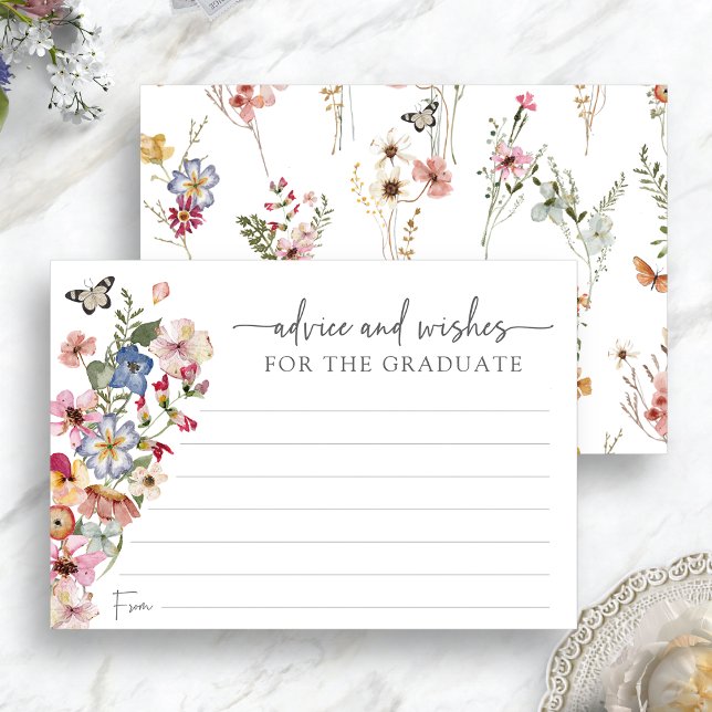 Colourful Wildflowers Graduate Advice Card (Colorful Wildflowers Graduate Advice and Wishes Enclosure Card by Painted Paperie
)