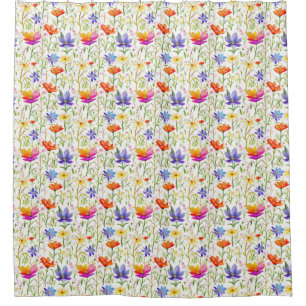 Colourful Wildflowers in a Field Shower Curtain