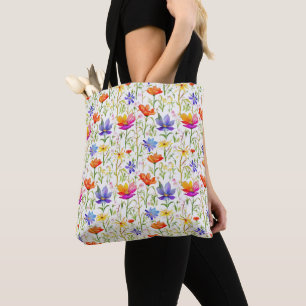 Colourful Wildflowers in a Field Tote Bag