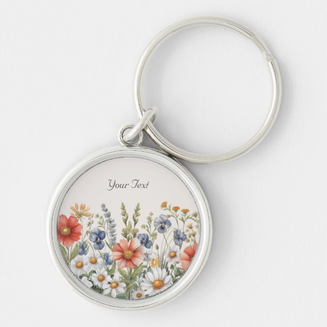 Colourful Wildflowers Keychain (Front)