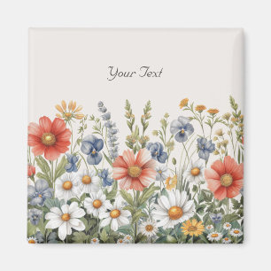 Colourful Wildflowers Magnet