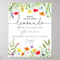 Colourful wildflowers Make your own lemonade sign