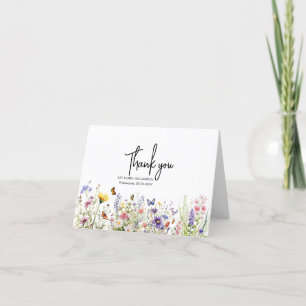 Colourful Wildflowers meadows Thank You Card