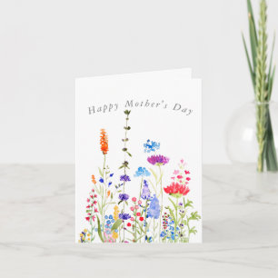 colourful wildflowers Mother's Day  Card