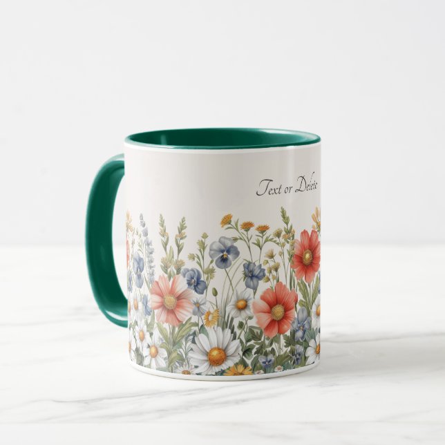 Colourful Wildflowers Mug (Front Left)