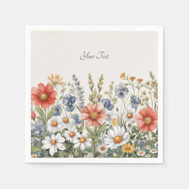Colourful Wildflowers Napkins (Front)