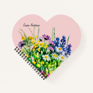 Colourful wildflowers notebook