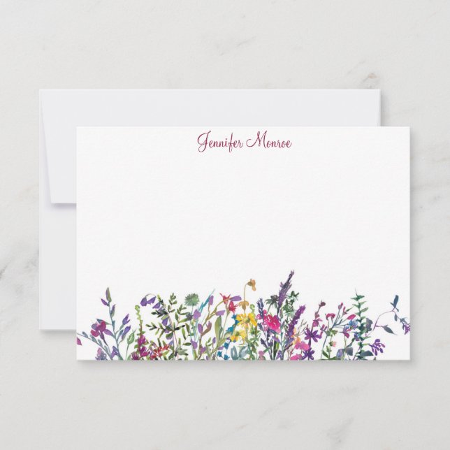 Colourful wildflowers personalised card (Front)