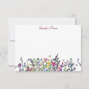 Colourful wildflowers personalised card