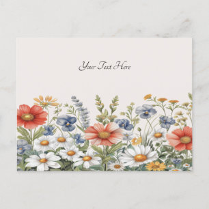 Colourful Wildflowers Postcard