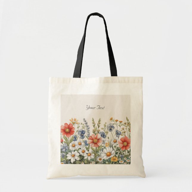 Colourful Wildflowers Tote Bag (Front)