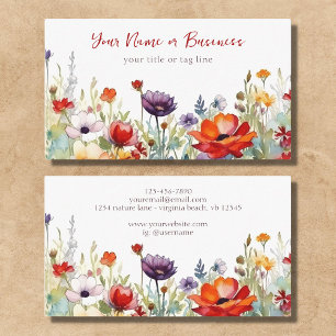 Colourful Wildflowers Vibrant Flower Garden Floral Business Card