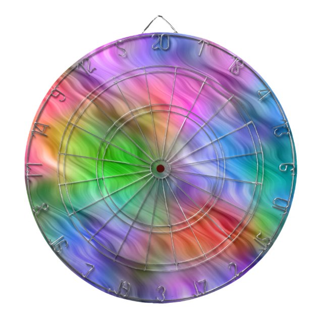 Colourful Wildflowers Wavy Texture Dartboard (Front)