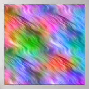 Colourful Wildflowers Wavy Texture Poster