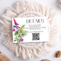 Colourful Wildflowers Wedding Details QR Code