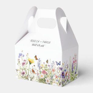 Colourful Wildflowers Wedding Favour Box