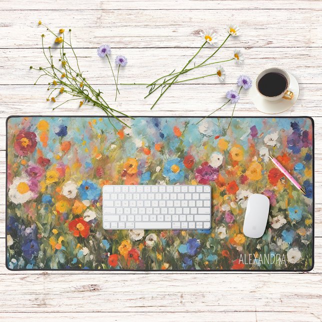 Colourful Wildfowers Abstract Floral Desk Mat (Creator Uploaded)