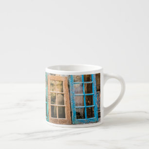 Colourful window frames espresso cup